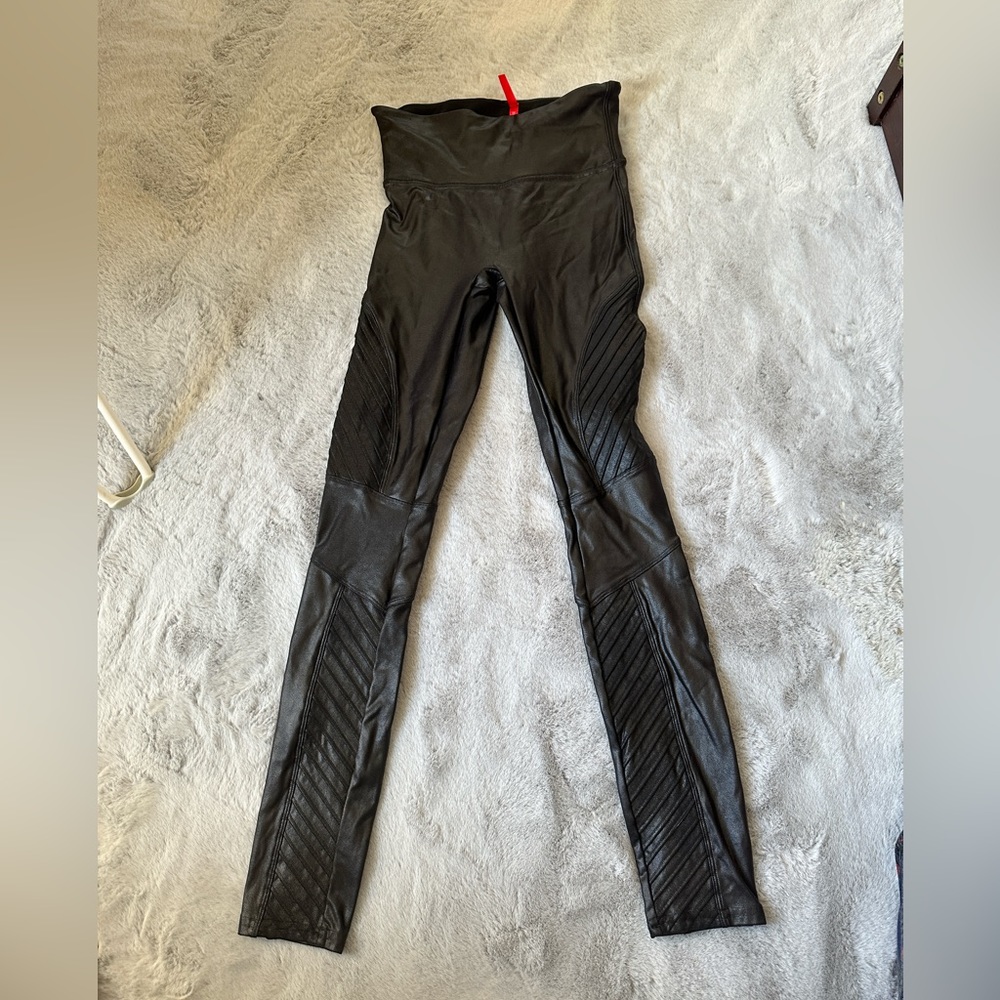 SPANX Faux Leather Moto Leggings